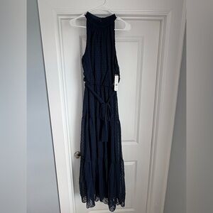 Julia Jordan navy Blue 3 tier Maxi Dress
